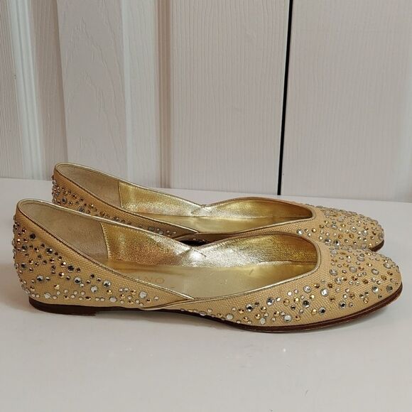 Valentino Garavini Rhinestone Ballerina Flats 38 - Picture 1 of 13